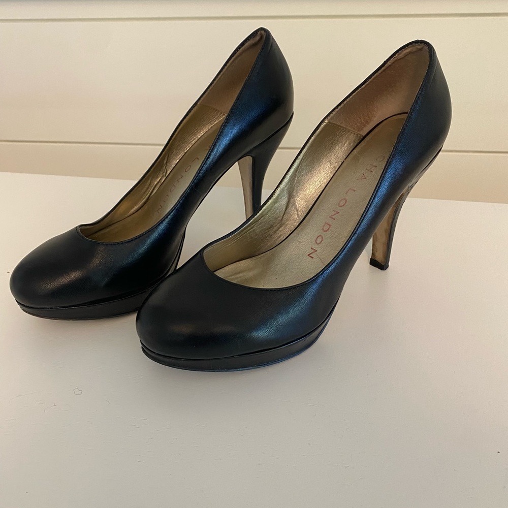 Leather Black Heels
